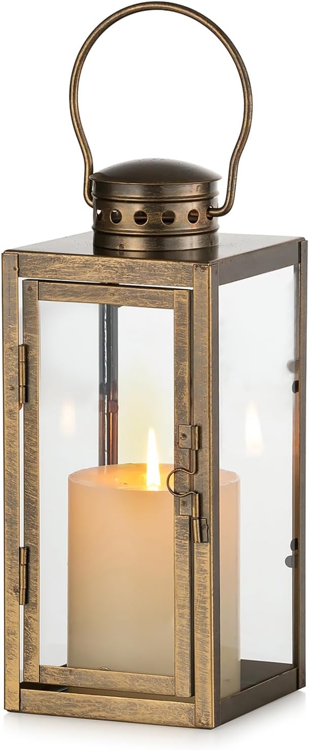 Amazon.com: NUPTIO Vintage Lanterns Decorative Indoor: 9.5 inches Tall ... - Metal Lanterns Home Decor