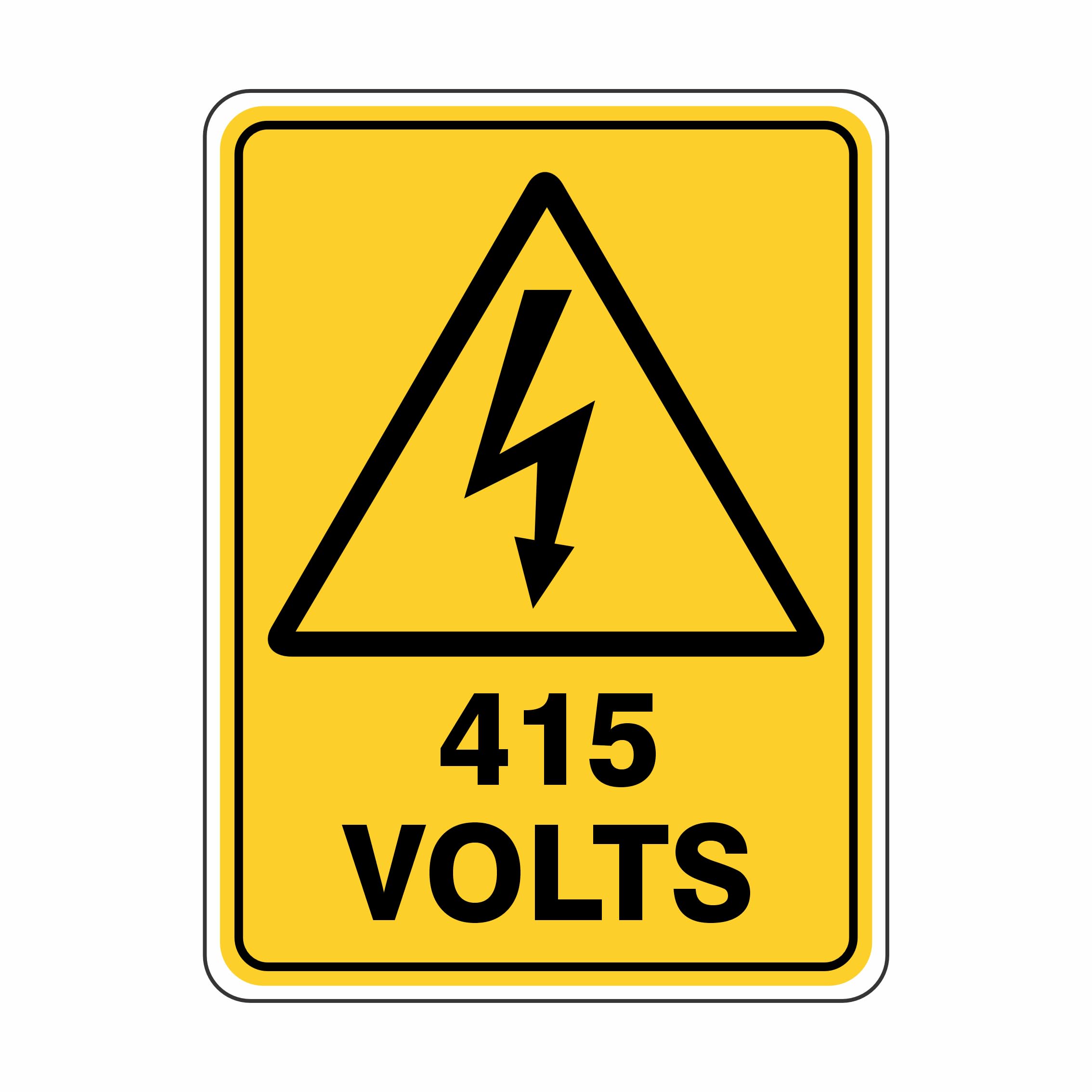 415 Volts with Symbol Warning Signs Metal Tin Sign 8 x 12 inch for Industrial & Commercial