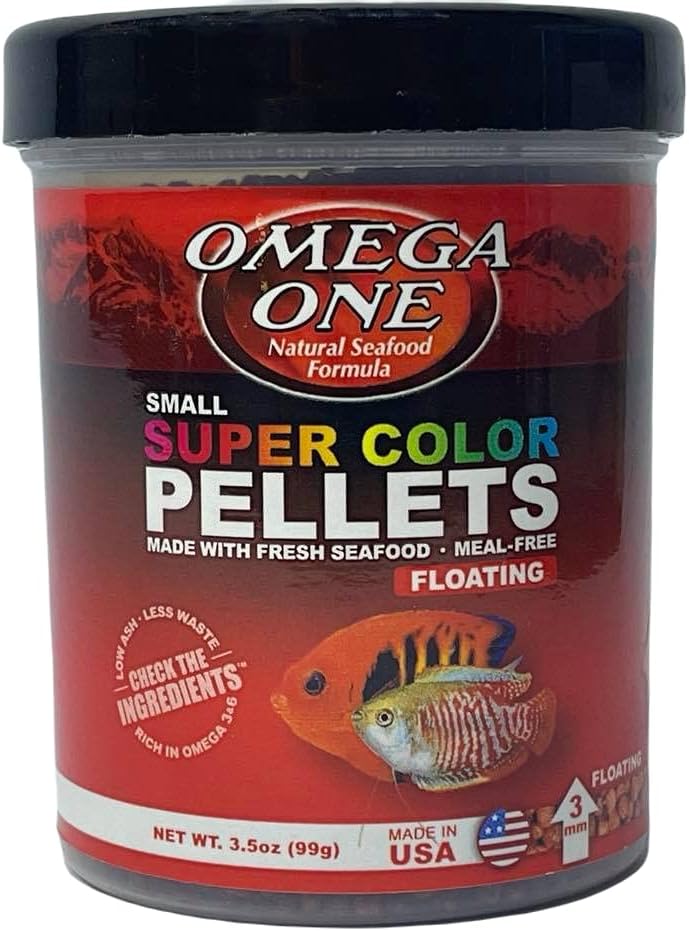 Omega One Floating Super Color Pellets Fish Food, 3.5 oz.