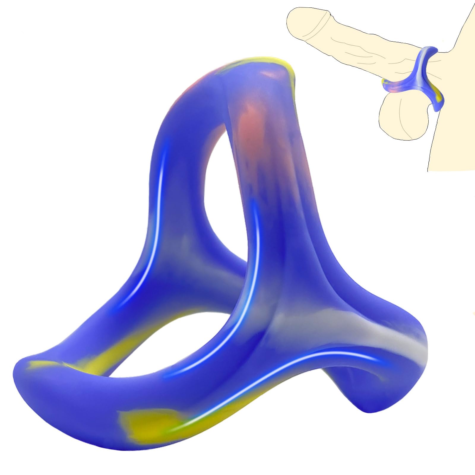 Silicone Penis Ring for Men MEYILA 3 in 1 Ultra Soft Stretchy Cock Rings for Erection Enhancing Sex