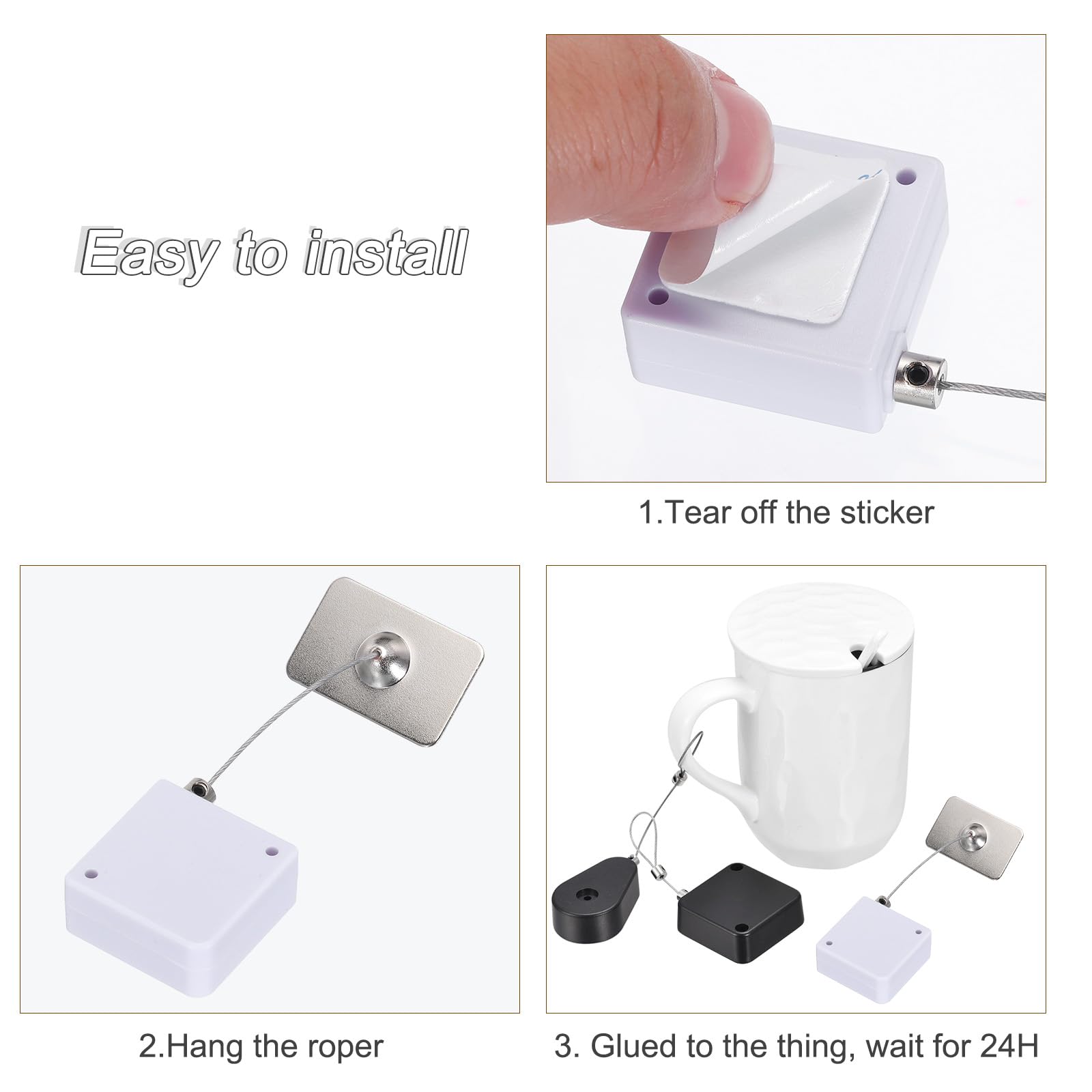 QUARKZMAN 1,8m Einziehbares Kabelschloss - Diebstahlschutz Für Laptop & TV