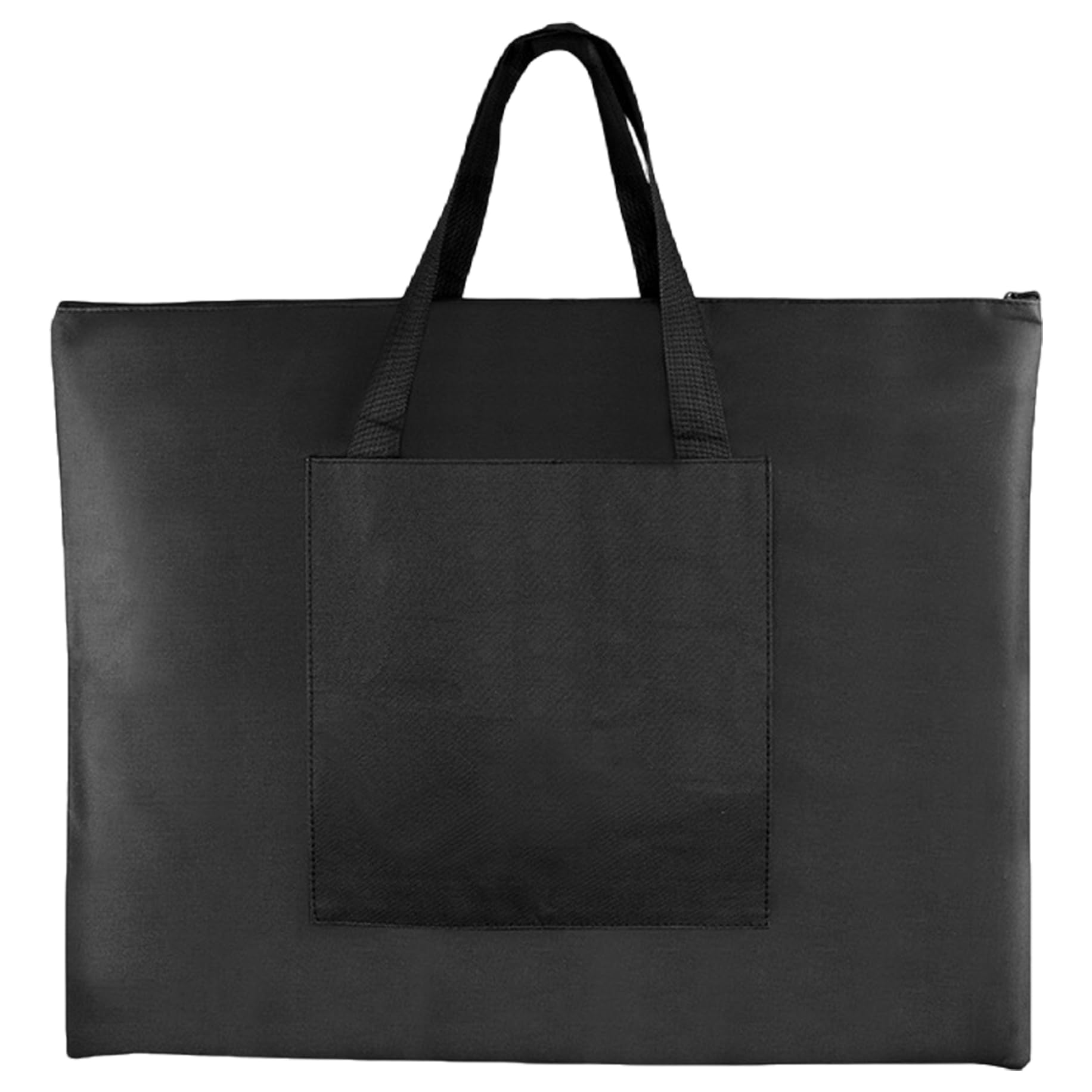 Kunst-Portfolio-Tasche, 55, 9 x 35, 6 cm, Reißverschluss, Portfolio-Tasche mit Griff und Außentasche, wasserdichte schwarze Kunstaufbewahrung aus Canvas für Zeichenbrett, Poster, Akten, Kunsttasche