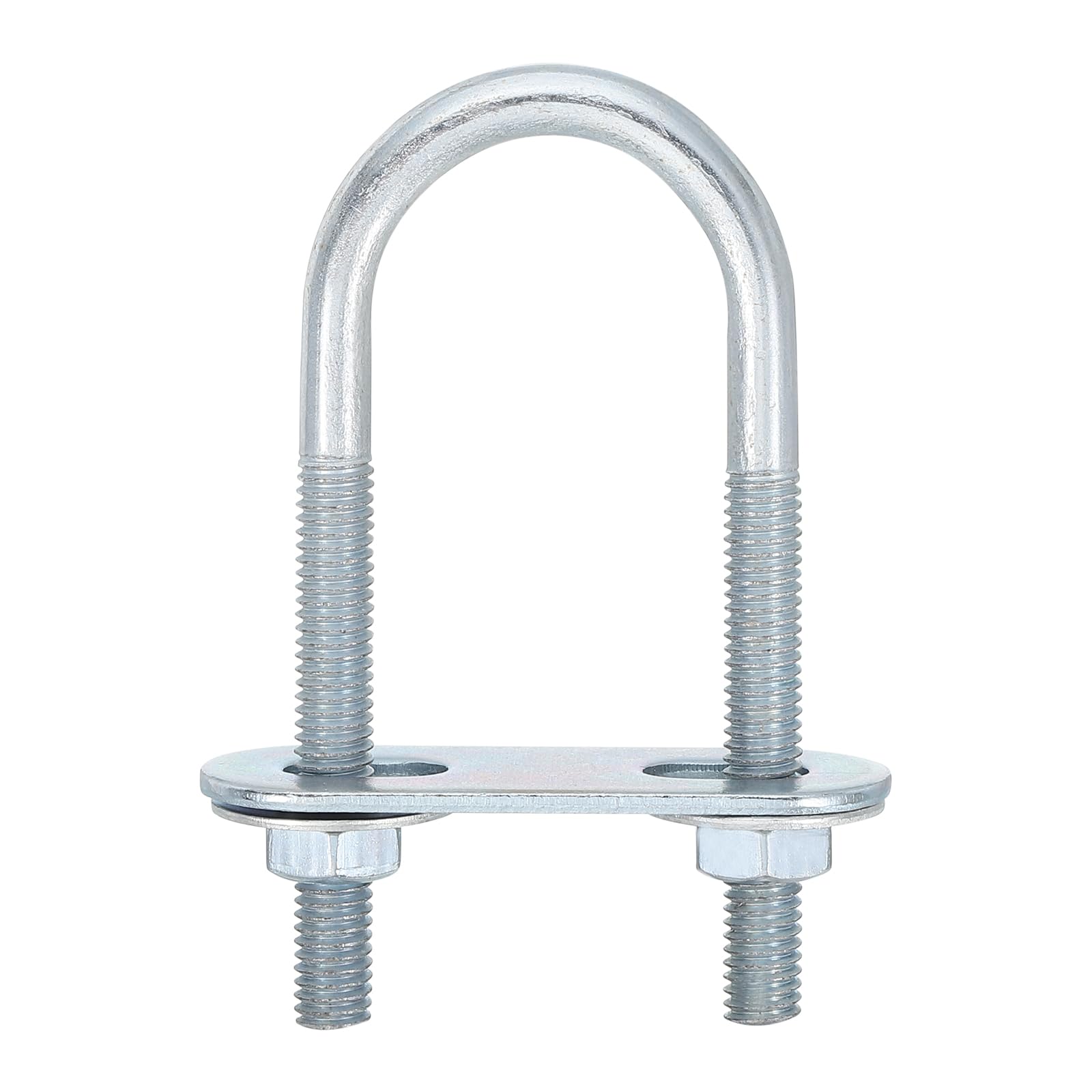 uxcell Round U-Bolts, 1 Set 25mm Inner Width 70mm Length M6 Zinc-Plated Carbon Steel U Clamp Bolt with Nuts and Plates, for Boat Trailer