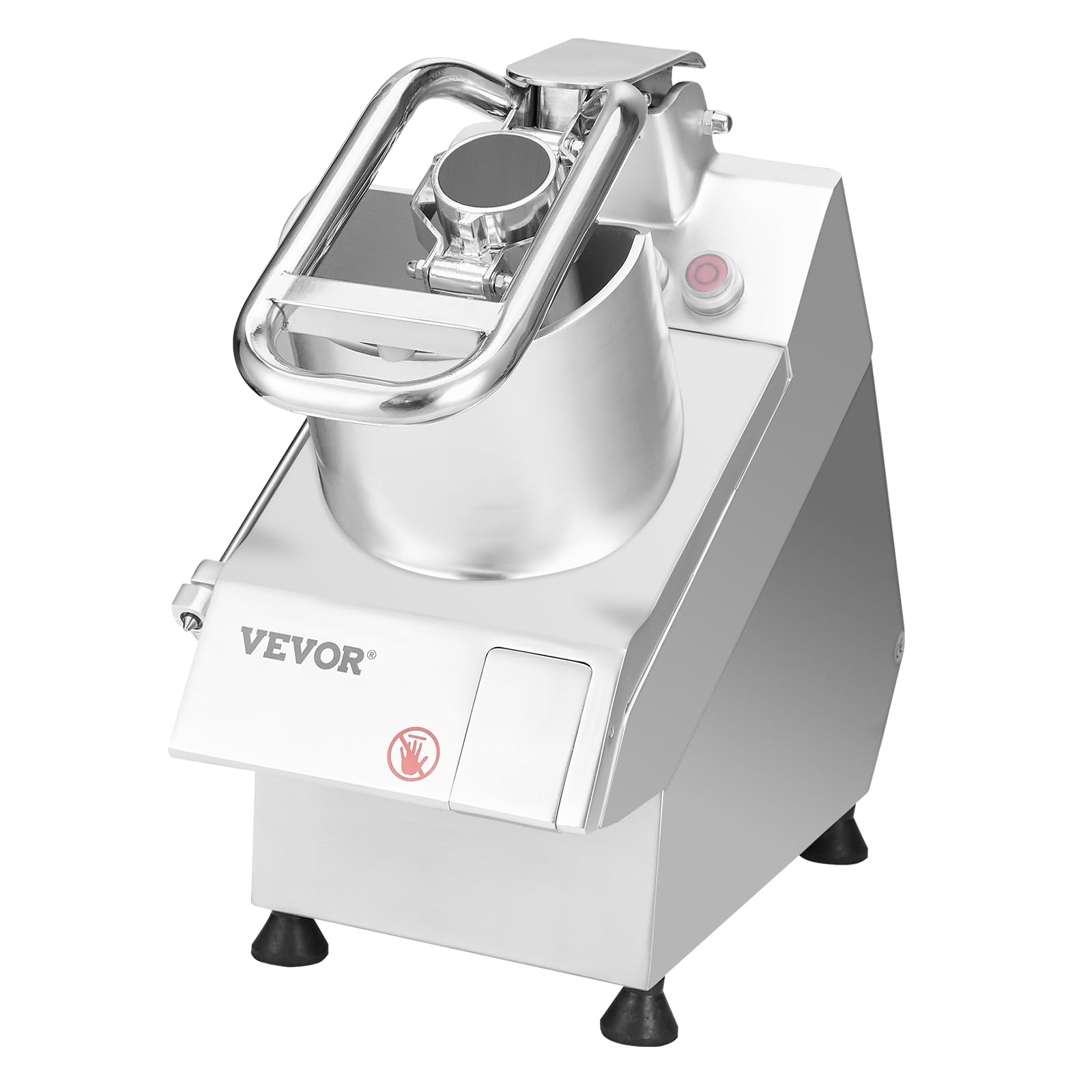VEVOR Robot da Cucina e Tritatutto per Verdure, 2 Fori di Alimentazione, Robot da Cucina in Acciaio Inox per Uso Alimentare con 6 Lame Staccabili, Grattugia 3 mm/5 mm/7 mm/10 mm Affettatrice 2 mm/4 mm