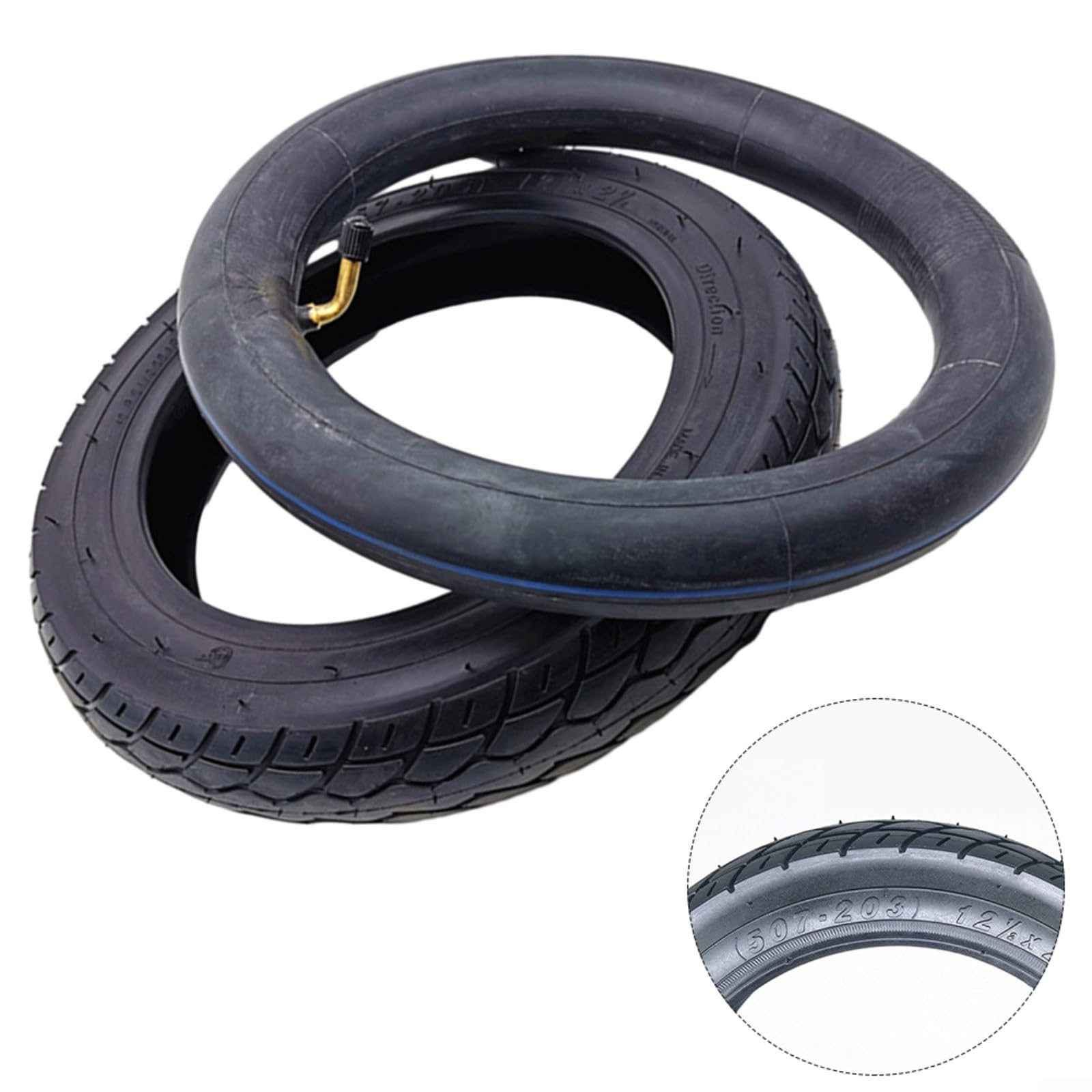 DUE Camere D'aria Per Scooter 12-1/2 X 2-1/2 – Stelo Dritto, Gomma Butilica, Universali