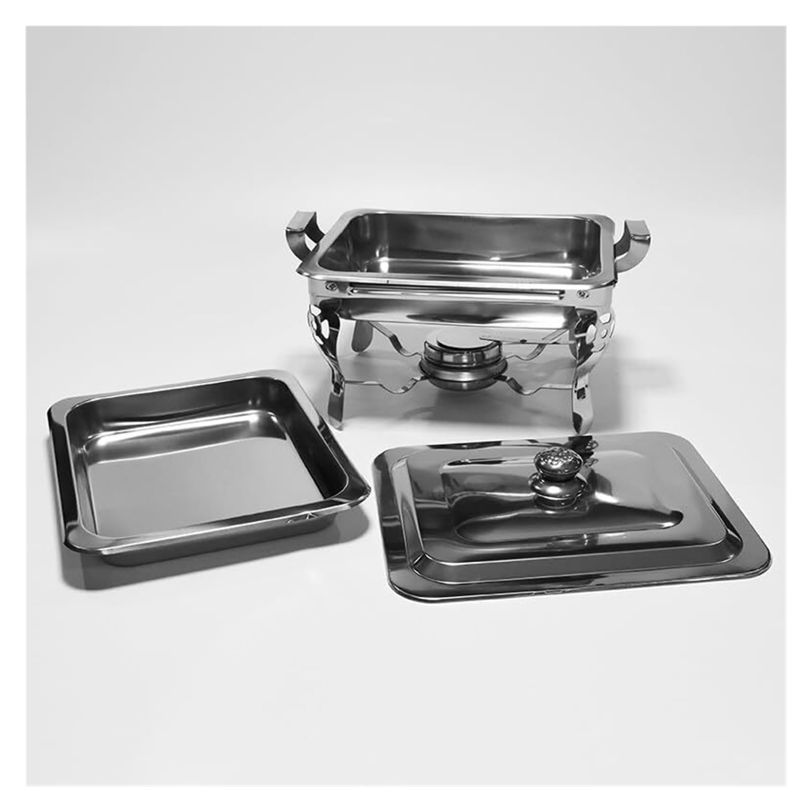 Calentadores de acero inoxidable for juego de buffet estufa buffet | Los calentadores de alimentos pulieron la caja fuerte completa compacta superficial del calentador del buffet de la comida
