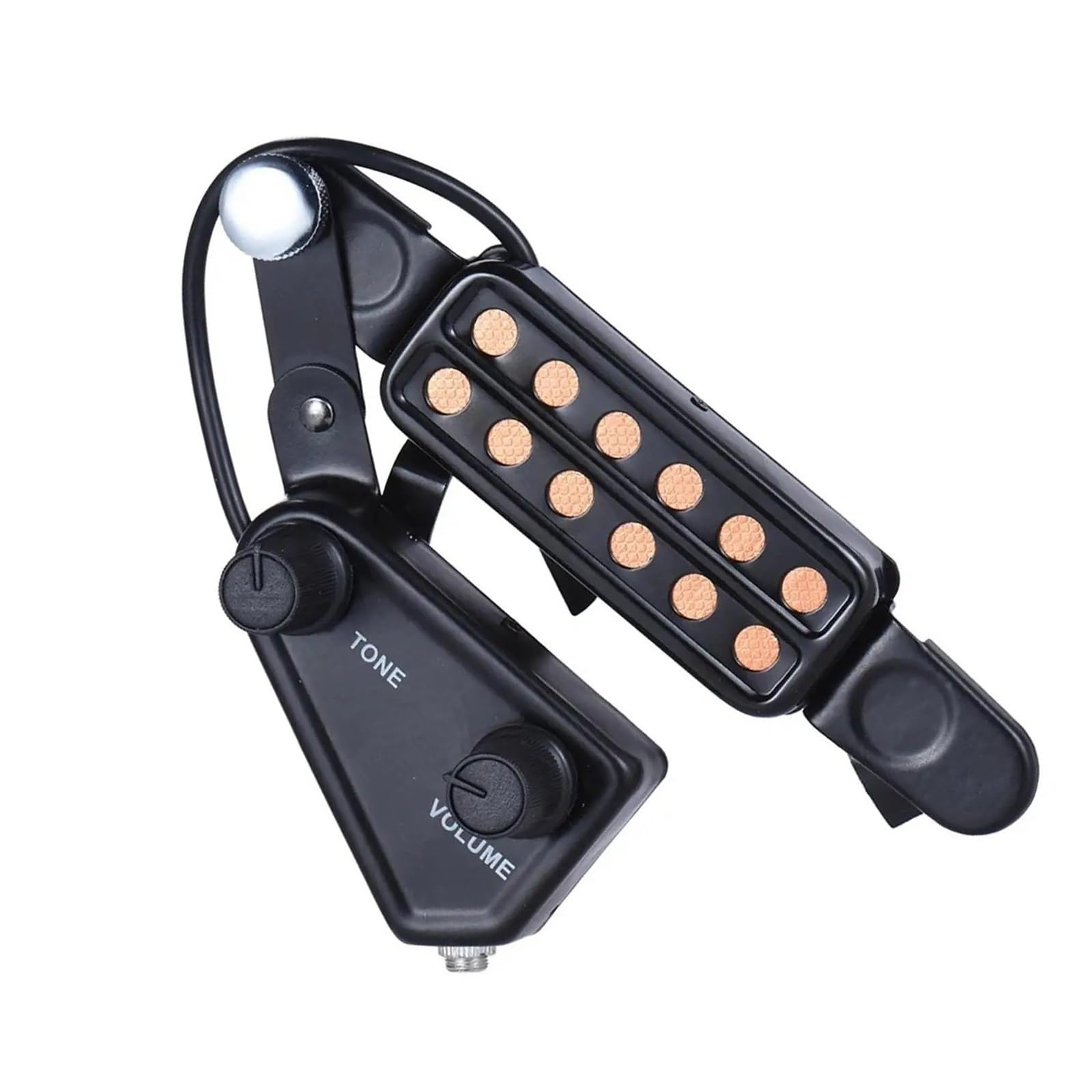 Pickup per chitarra acustica trasduttore magnetico a 12 fori miglioramento del tono manopole regolabili per volume e tono Pickup Chitarra Acustica