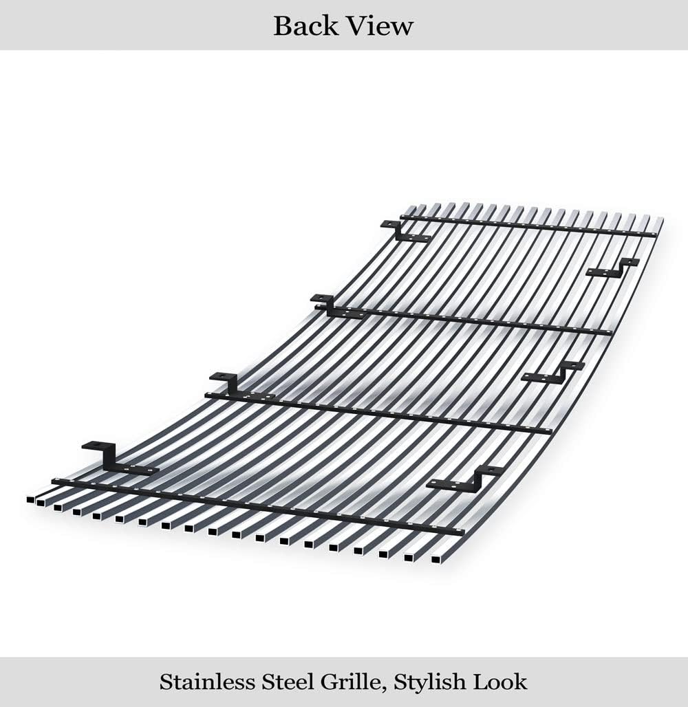 APS Premium Stainless Steel SS Chrome Billet Grille Grill Insert Compatible with GMC Sierra 1500 2014 2015 Main Upper N19-A37958G