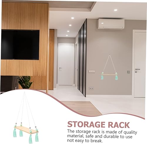 Miniatura 7 de ARTIBETTER Estantes de madera con cuentas para dormitorio, decoración de pared, soporte decorativo para ollas, entrada, estantes flotantes para