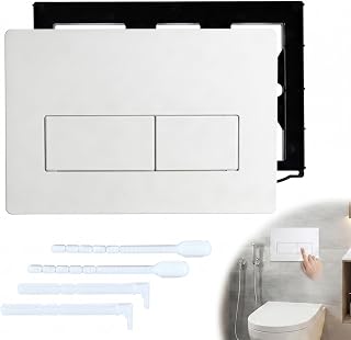 Wc Drückerplatte,Drückerplatte Wc,Betätigungsplatte Wc,2-Mengenspülung Ersatzplatt,Kompatibel Mit GEBERIT SIGMA01 UP300/320 Ersatzplatte 115.770.11.5,Mit Spülhebel-Set Und Einbaurahmen (Weiß)