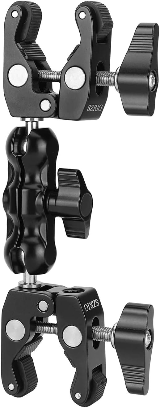 Crab Clamp Articulating Magic Arm with 1/4"-20 Mini Ball Head for Camera Accessories
