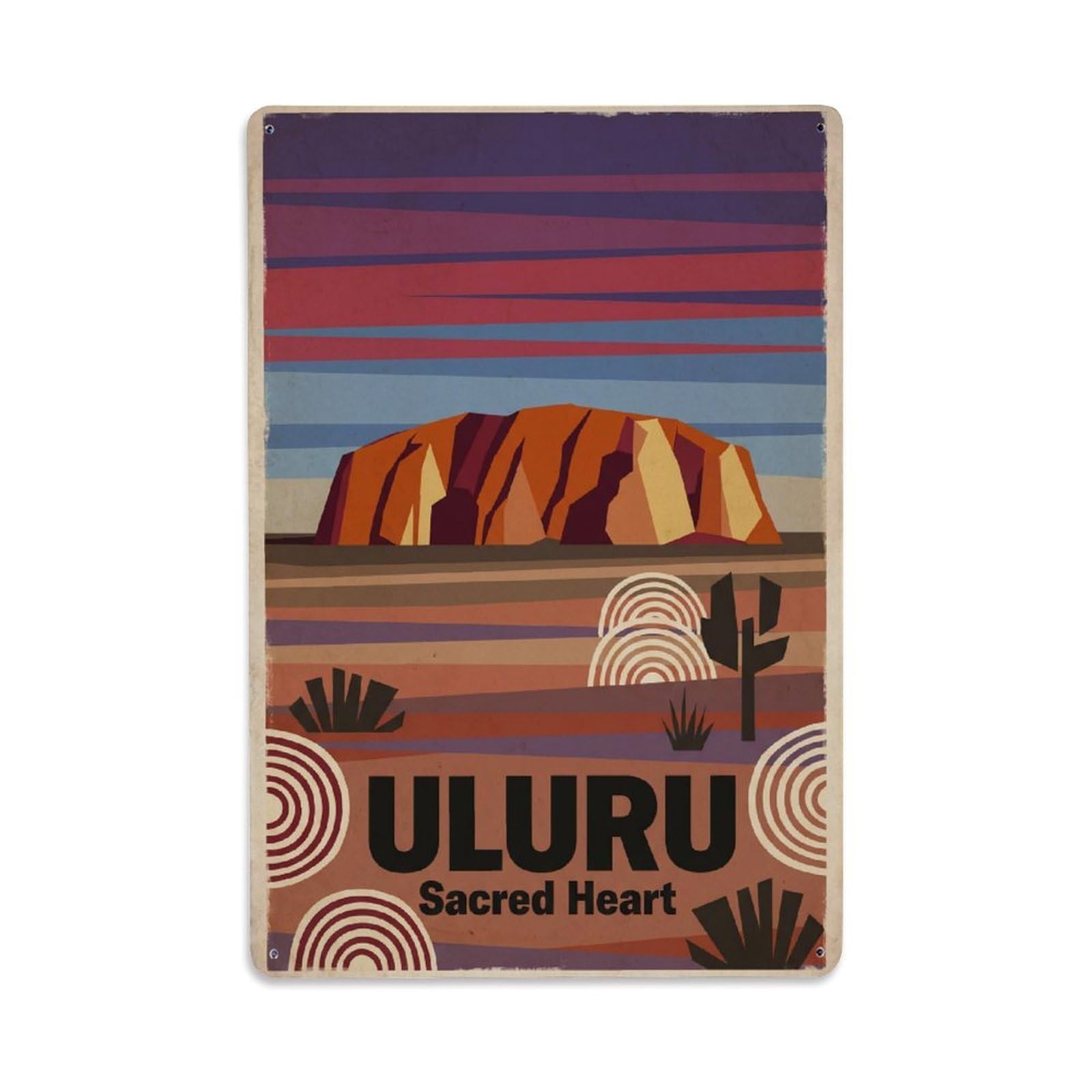 Gead 8X12inch Style Australia Uluru Vintage Travel Metal Tin Sign