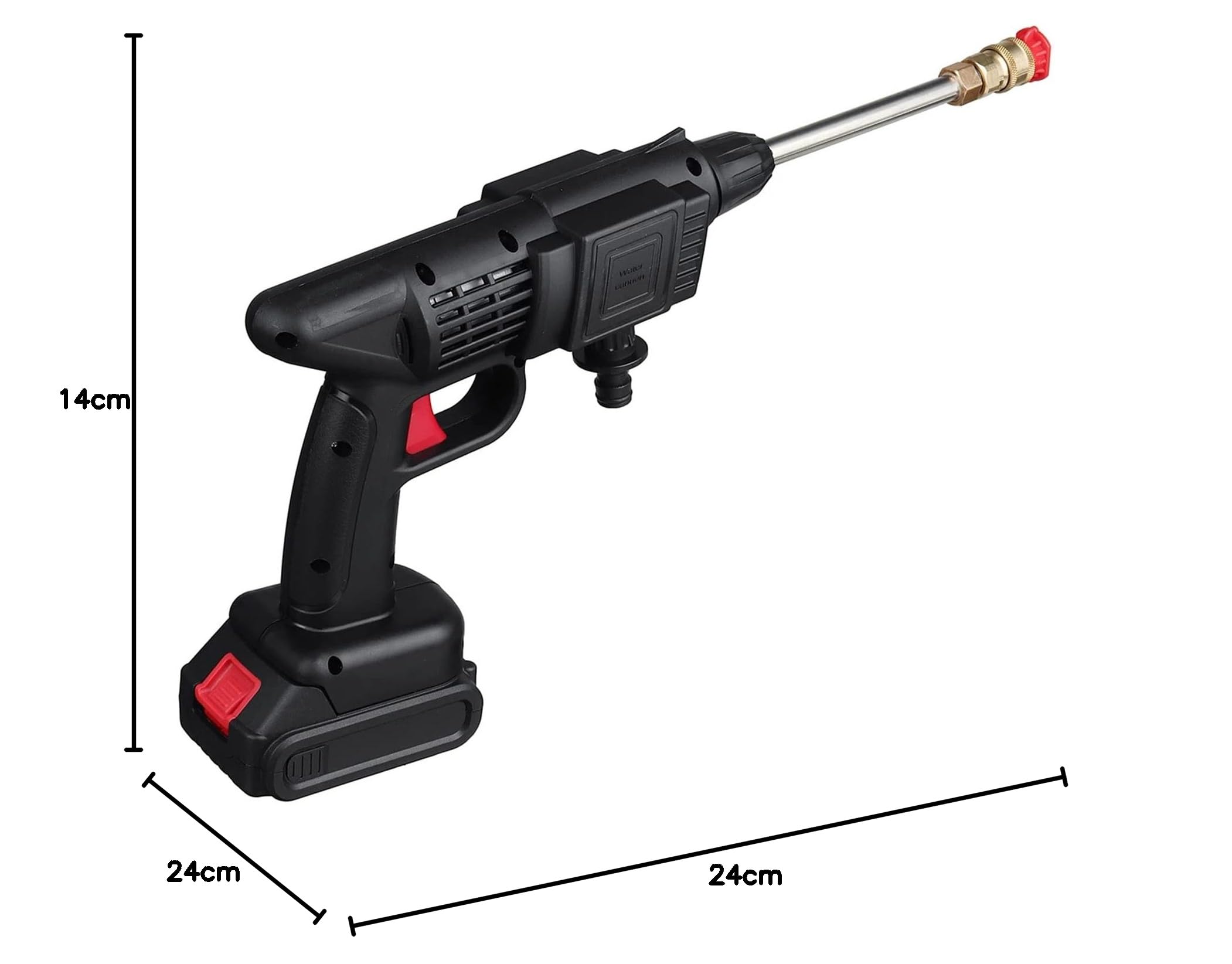 Shkalacar Lavadora a Presión Inalámbrica, Pistola de Riego 50 PSI con una batería y Cargador 24V 1500mAh Batería Recargable Lavadora a presión eléctrica para Lavar Autos, regar Flores, Limpiar Pisos