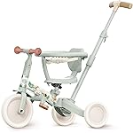 newyoo Lume TR008 Tricycle for Toddlers 1-3, 5-in-1 Push Bike with Parent Handle & Safety Guard, Convertible Balance Bike, Ideal Gift for 1-3 Year Olds, Moss