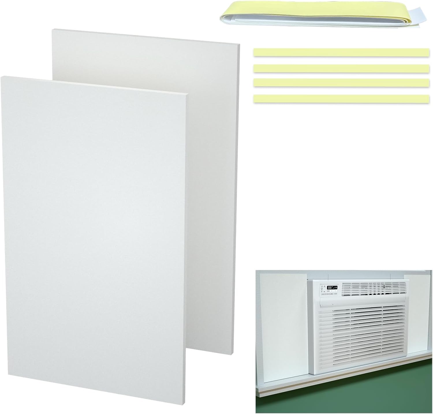 Window Air Conditioner,Side Insulated Foam Panel, Summer/Winter Heat and Draft Insulating,Simple Set Panels Window Seal Thickness 0.75in