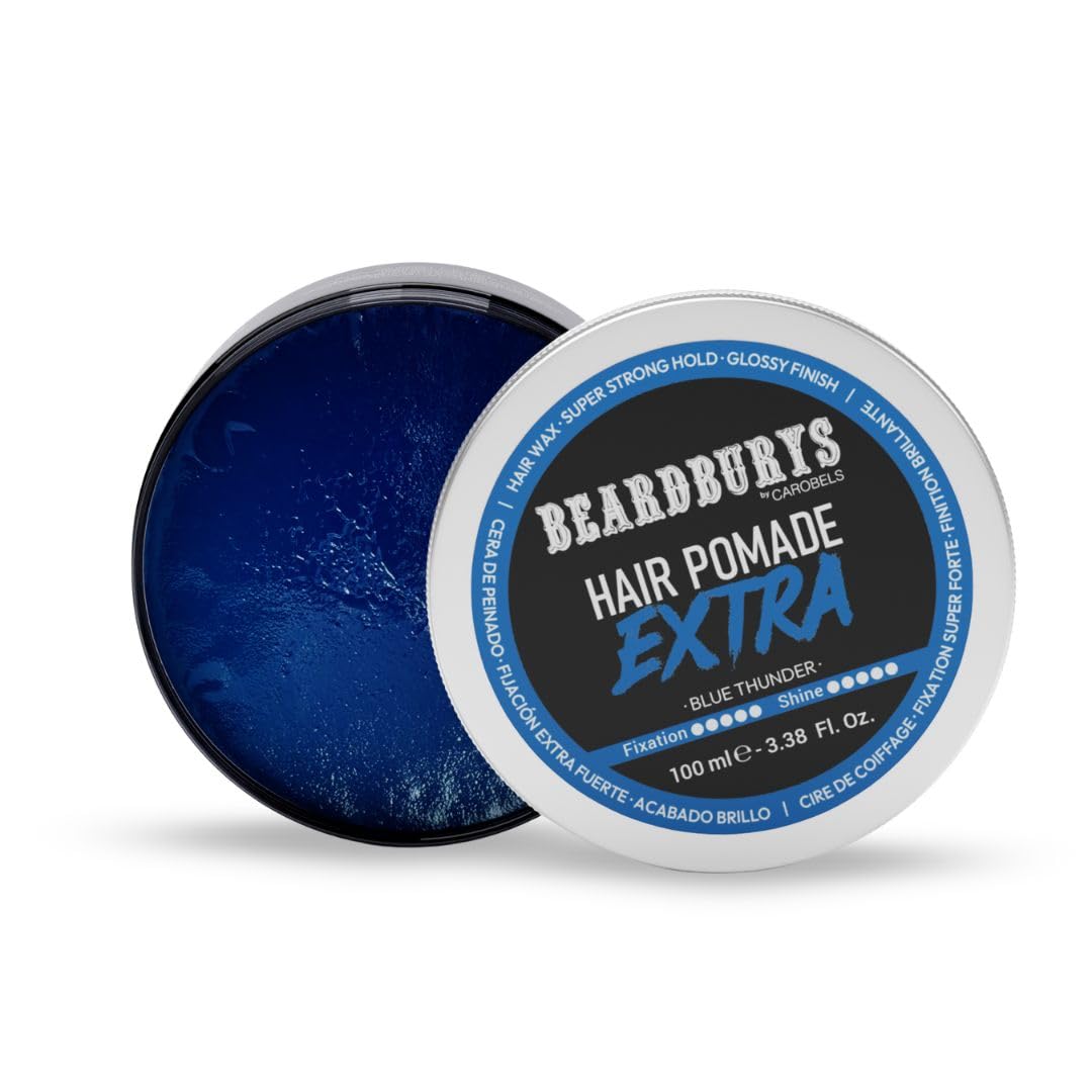 Beardburys Extreme Hold – Pomada do włosów dla mężczyzn, stylizacja i wykończenie, wosk o bardzo mocnym chwycie i wysokim połysku, na bazie wody, łatwa do zmycia, dodaje objętości – 100ml