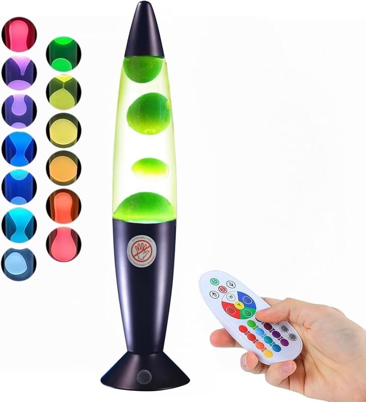 LEHAHA 13.5" LED Liquid Motion Lamp - Versatile Remote Control for 17 Unique Color Transitions, Soothing Liquid Night Light, Perfect for Home Decor, Living Room, Office, Bedroom