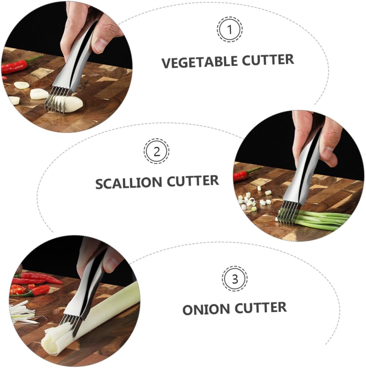 2Pcs Stainless Steel Onion Cutter for Green Onions and Scallions image 2