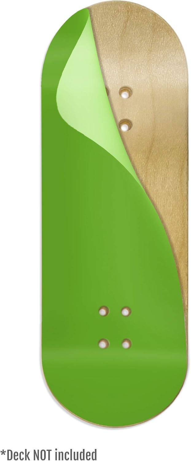 Colorblock Fingerboard Deck Wrap, Lime Sorbet Colorway - Adhesive Wraps to Customize Your 32mm Fingerboard Deck - 110mm Long, 35mm Wide - Waterproof Vinyl - Teak Tuning