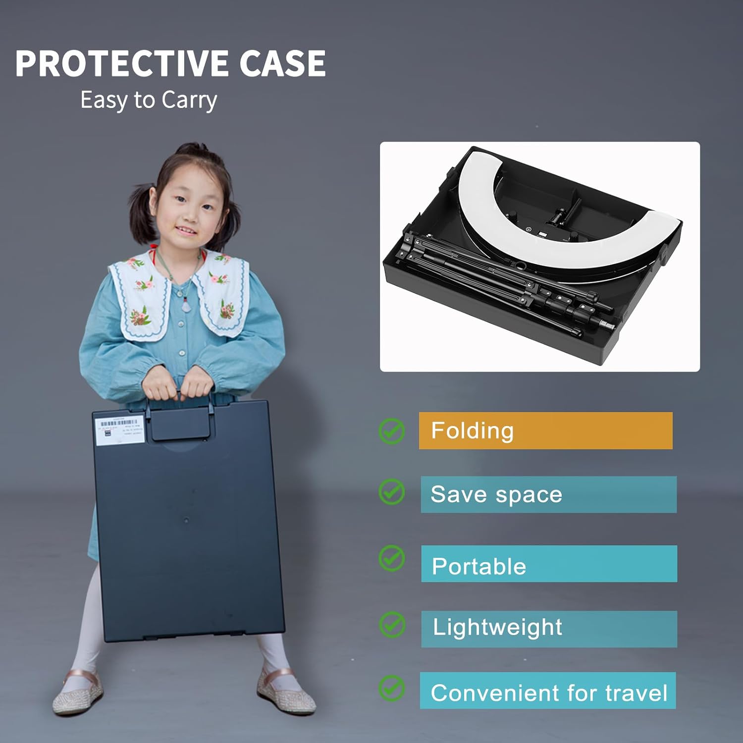 Large Ring Light Kit with 79" Stand, [New Version] 55W 6700K Dimmable,LED 18" Big Ring Light Tripod,Dual Phone Holder for iPhone,tiktok,Makeup,Yutobe,Live Stream,Photography,Video Recording - Image 7