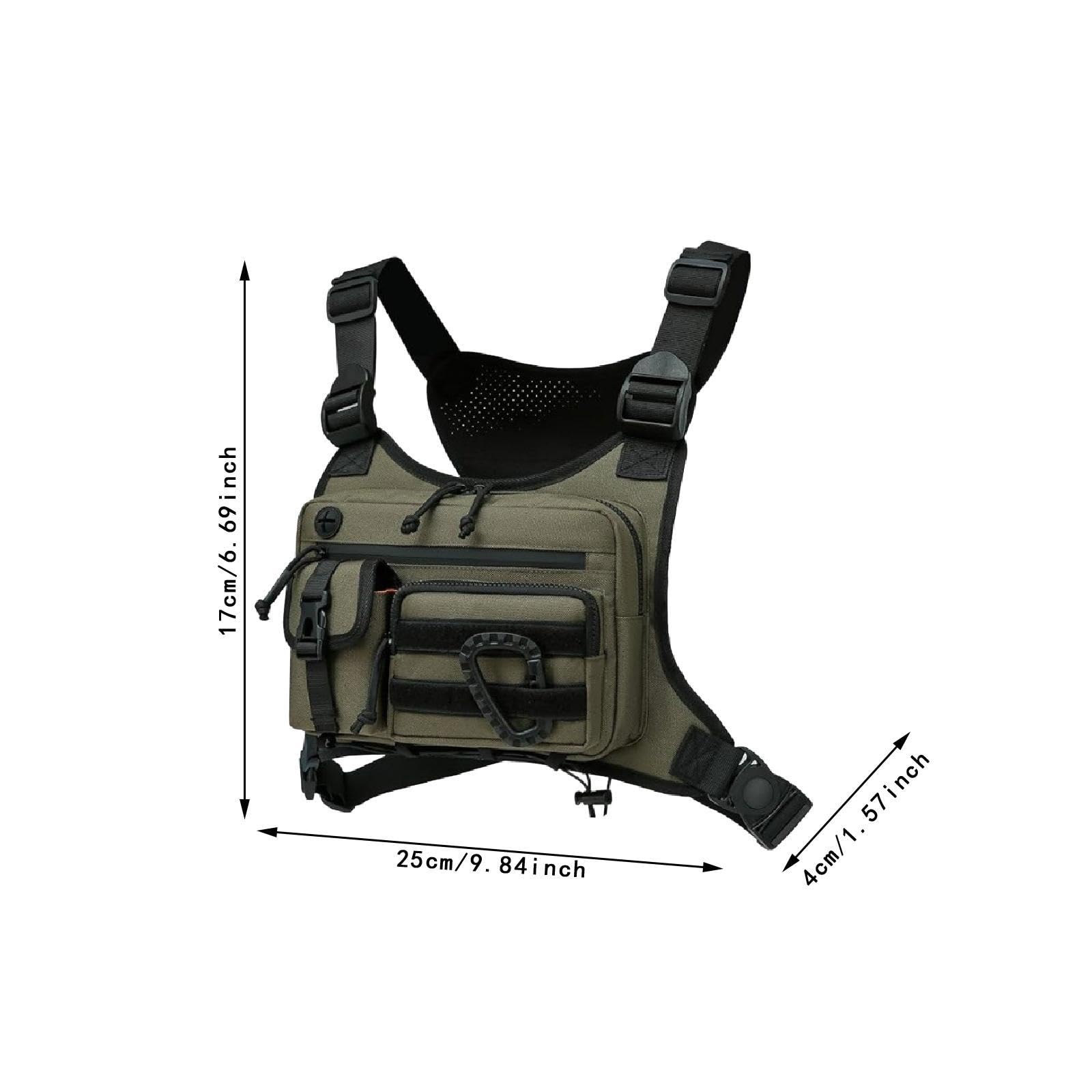 Multifunzionale per Uomo E Donna, Leggero, con Porta Cellulare, Ideale per Passeggiate E Sport All'aria Aperta, Verde