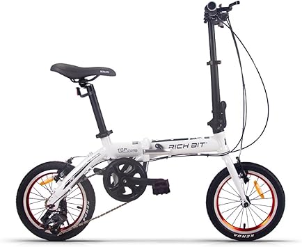 Amazon Rich Bit レディース 折りたたみ自転車 026 超軽量 7 4kg 超小型 14インチ コンパクト折りたたみ自転車 3段変速 小径車 アルミフレーム 高さ調整機能付きハンドルステム搭載 ホワイト Rich Bit 小径車 ミニベロ