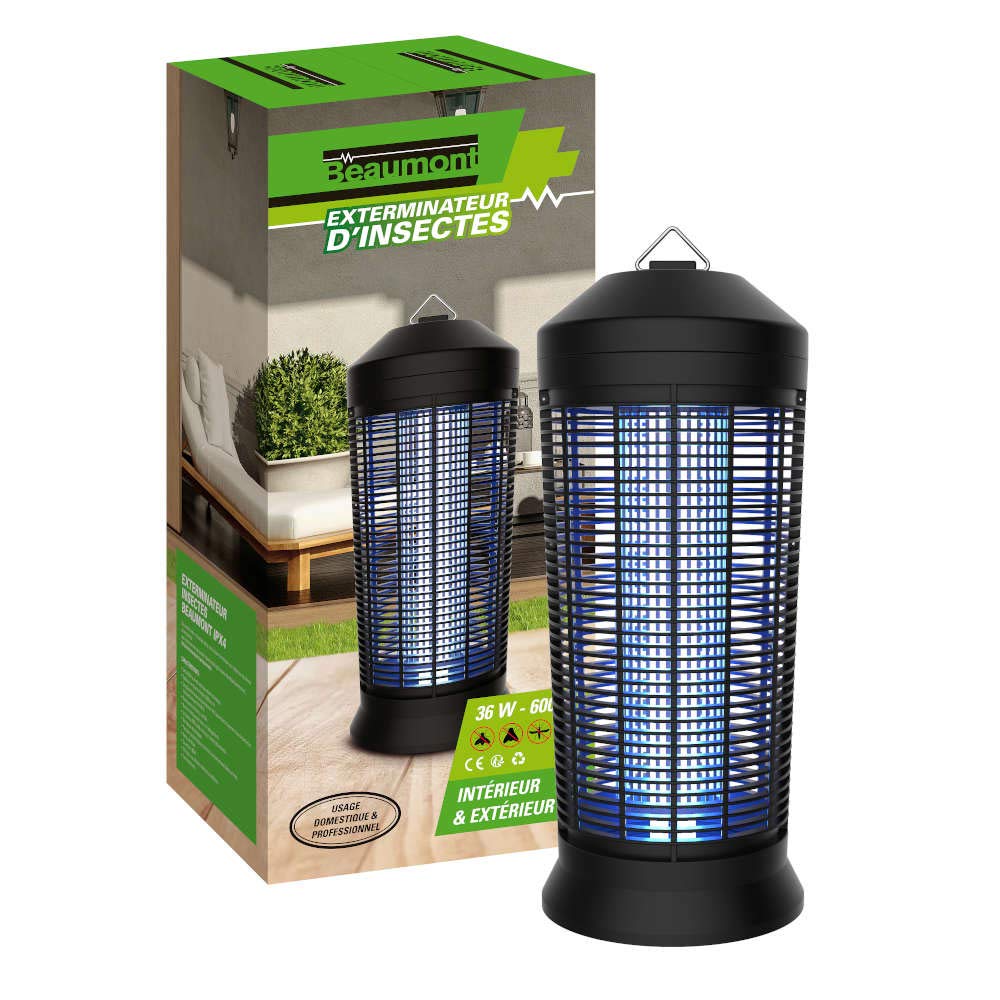 Fliegenvernichter 600m2 36W | Insektenvernichter elektrisch mit UV-Licht gegen Mücken und Fliegen für Innenbereich, Gastronomie und hygienische Räume