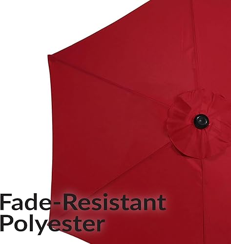 Miniatura 103 de Sunnydaze Sombrilla de patio al aire libre de 7.5 pies, sombrilla de poliéster con botón de inclinación y manivela, 8 varillas resistentes, color