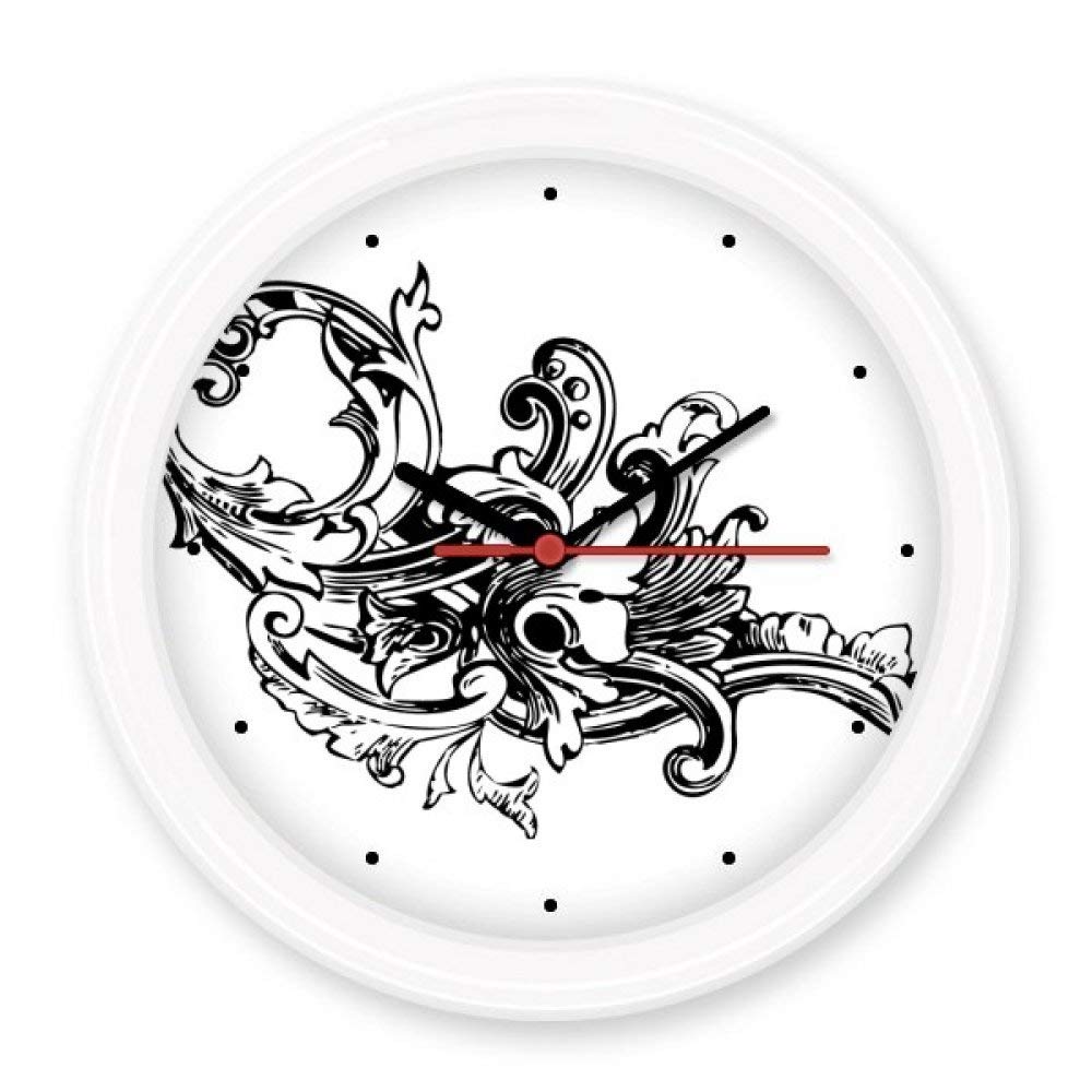 Horloge murale anti tic-tac ronde décoration moderne baroque salon et bureau