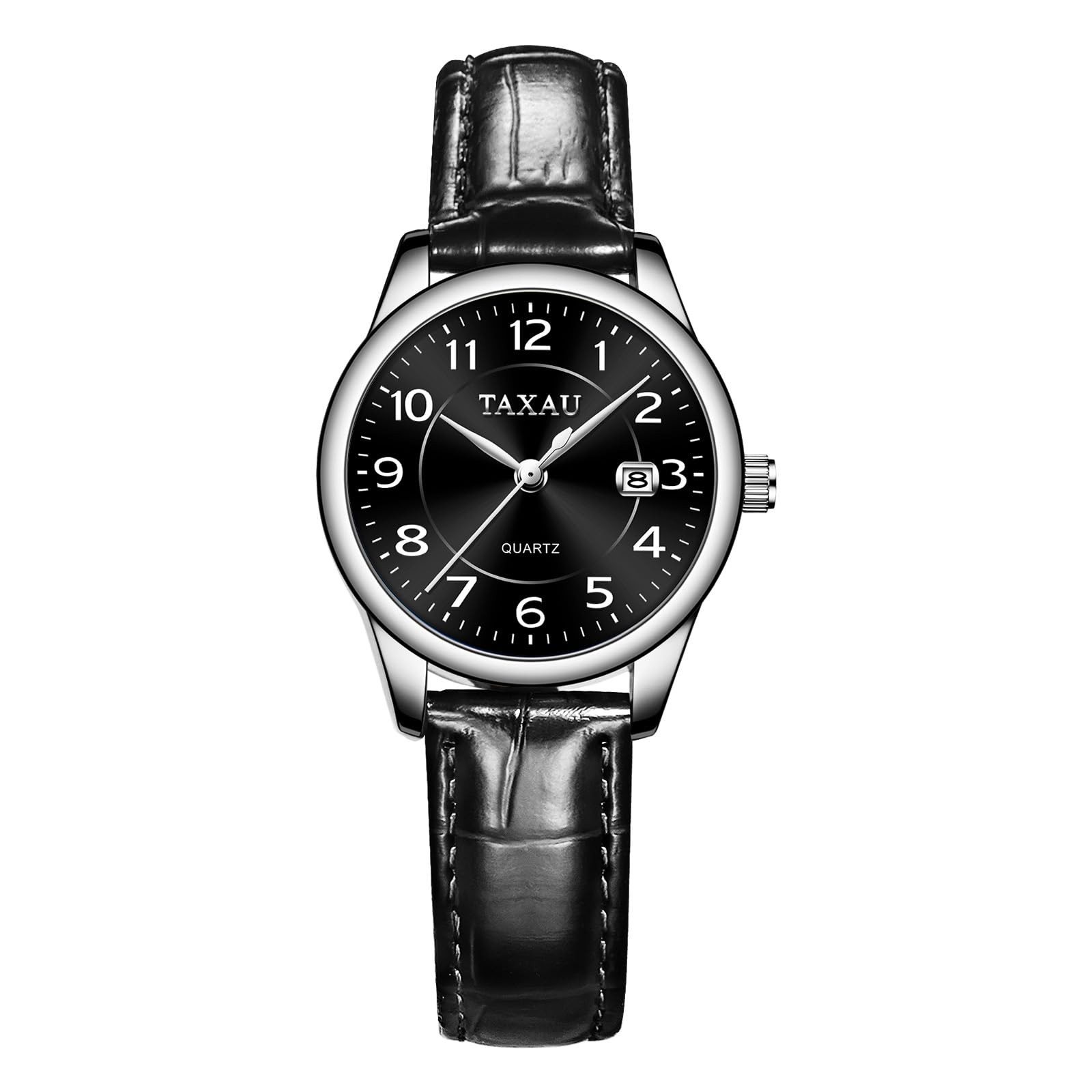 Taxau Damenuhr Analoge Quarzuhr mit Lederarmband - Klassische Business-Armbanduhr - Damenuhr mit Datum Wasserdicht - Lederuhr für Damen