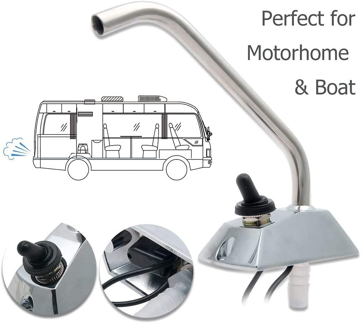 Pompe à eau 12 V 72W auto-amorçante galère pompes électriques haute pression robinet de rotation/robinet Avec tuyau 2M pour bateau RV/caravane camping-car