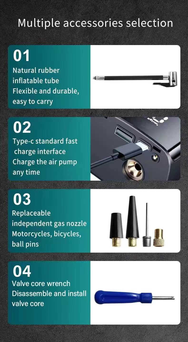 Portable Tire Inflator - Cordless Air Pump -4