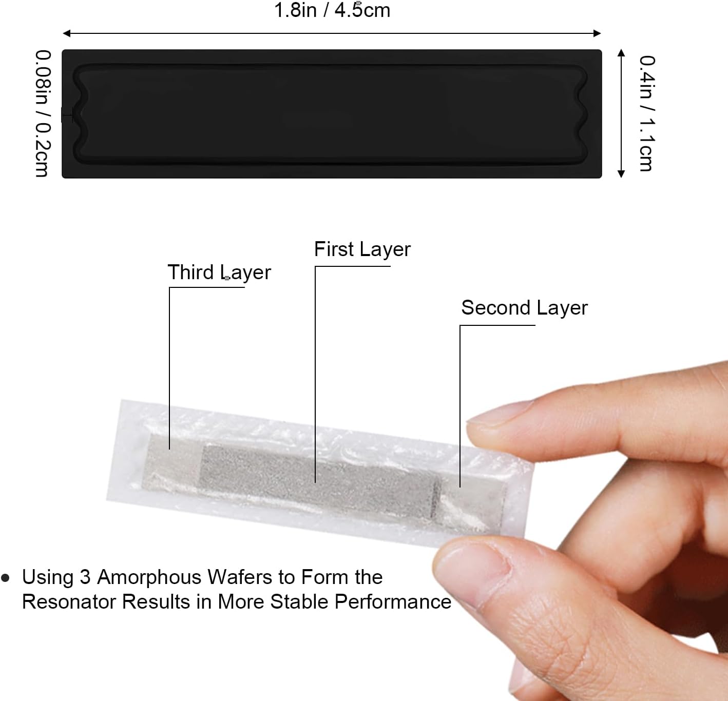 5000 Pieces of 58 kHz Acousto-Magnetic (AM) Security Tag Labels, Compatible with 58 kHz EAS Systems. Features Simulated Barcodes