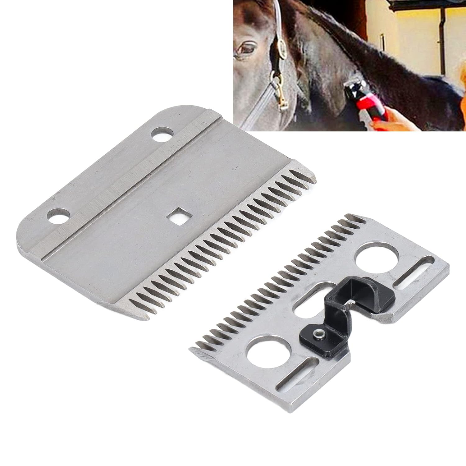 24 Teeth High Hardness Carbide Horse Hair Clipper Replacement Blade, Sharp and Efficient, Specially Designed for Horse, Cow, Goat