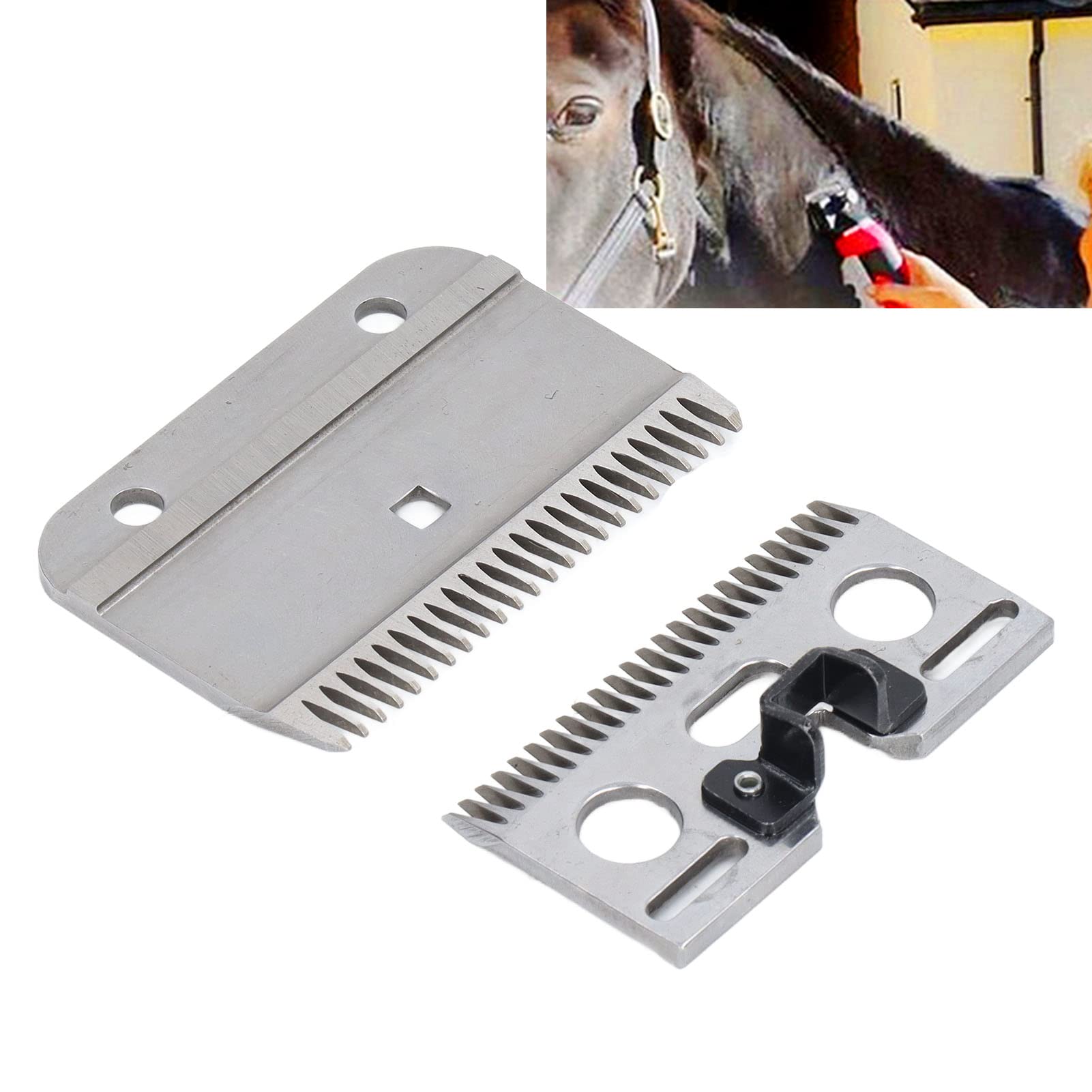EIMSOAH 24 Tooth Horse Clippers Replacement Blades, Detachable Horse Shears Replacement Blades, High Hardness Carbide Horse Hair Clipper for Professional Horse Grooming Clippers