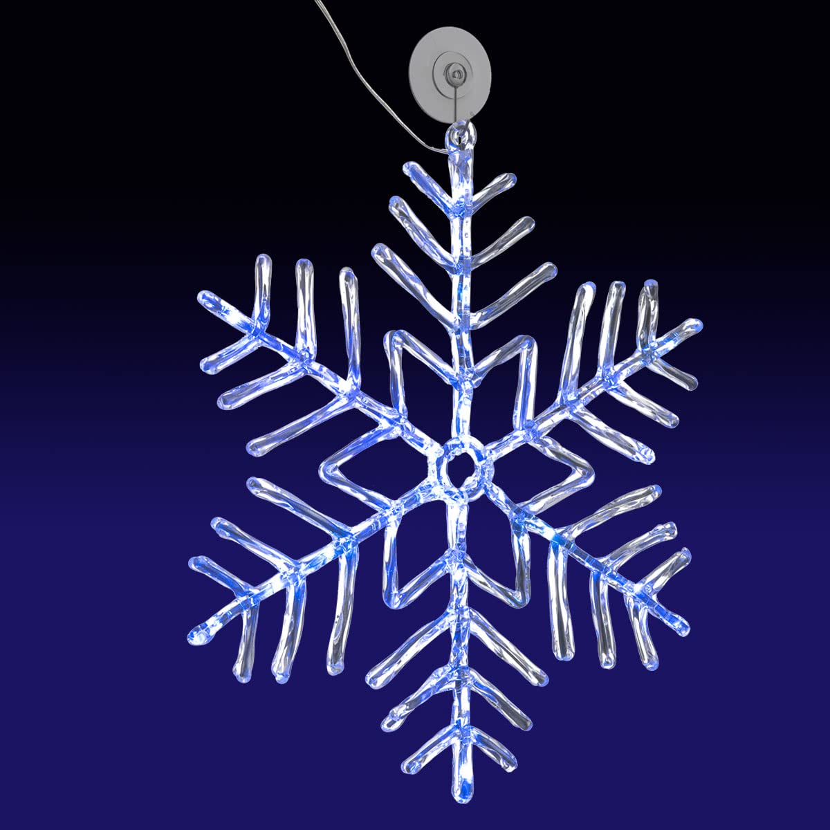 Christmas Village Crystal Snowflake Light 43cm with 30 LEDs – Battery Powered Waterproof Xmas Festive Decoration For Home, Office, Garden Patio, Door Perfect for Outdoor indoor Use (Blue)