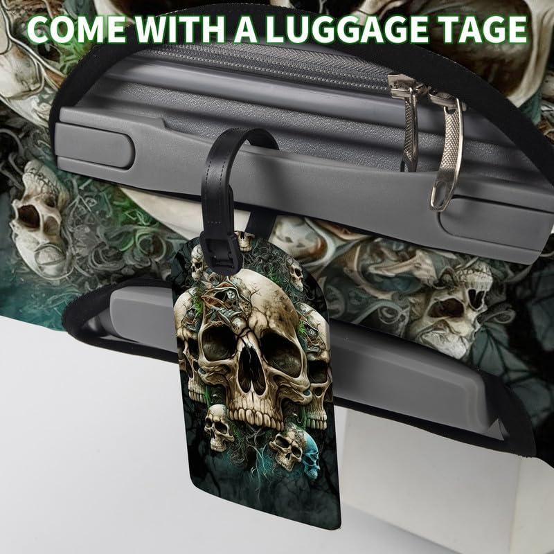 FUYOCWE Luggage Covers for Suitcase TSA Approved,Elastic Washable Suitcase Cover Protector,Skulls Gothic Art Luggage Cover Sleeve Wrap for 30 31 32 Inches Suitcase Travel Accessories