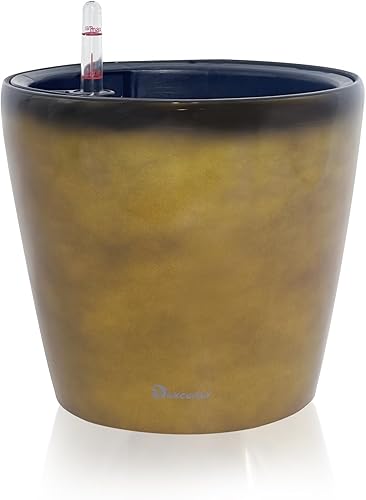 Vista 10 de Dexceder 15x14 Maceta de Autorriego con Ruedas para Interior y Exterior, Diseño de Maceta Interna, Maceta Grande y Gruesa para Piso con Indicador