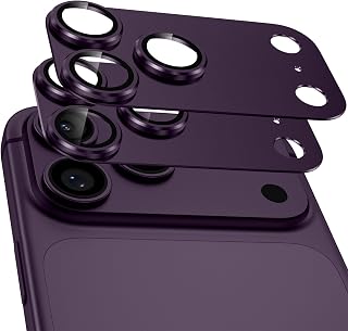 2枚 カメラフィルム iPhone 18 Pro Max用 カメラカバー 全面保護 9H強化 アルミ合金 18proマックスカメラ保護 ワインレッド | Yugujun いphone18promax レンズカバー 黒縁取り 超高透過率 耐衝撃 一体型 カメラレンズプロテクター