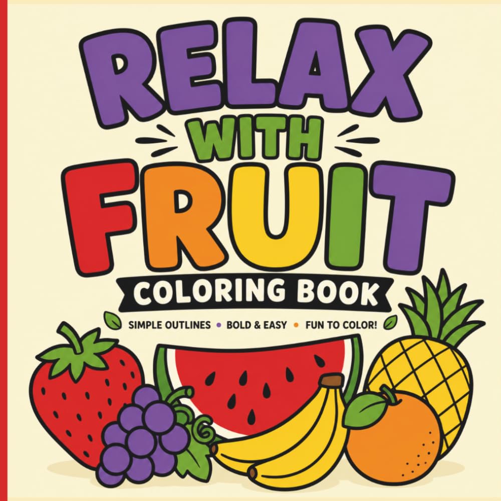 Relax with Fruit: Bold & Simple Fruit Designs for Stress Relief and Relaxation