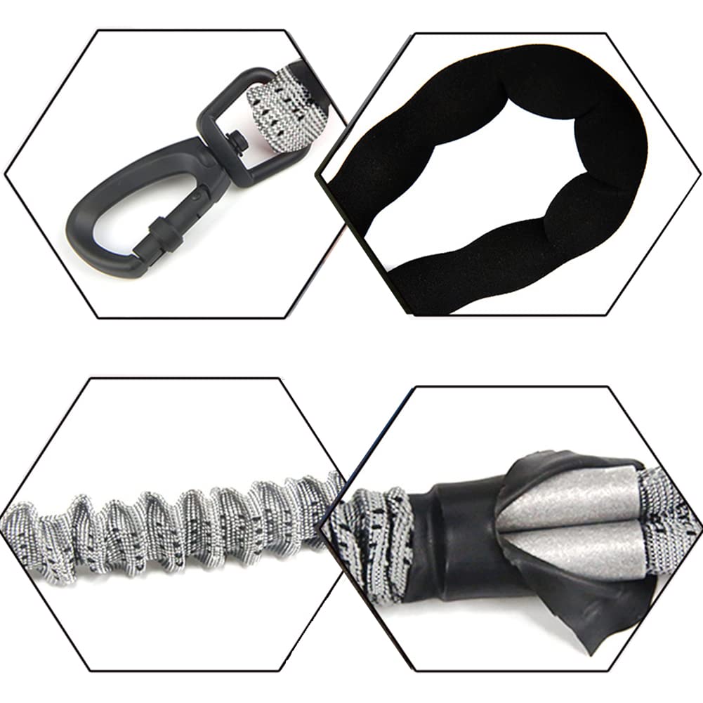 WDDT Laisse Chien Élastique, en Nylon, Corde Solide Anti Traction ​Grande Taille, Élastique pour Animaux Compagnie, avec Poignée Rembourrée, Chiens Grands et Petits