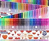 120 Colors Gel Pens Set,Medium Metal Point,Assorted Colors,Perfect for Adult Coloring books Drawing,Painting,Writing