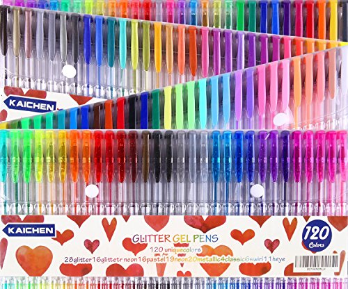 PDTXCLS 120 Colors Gel Pens Set Medium Metal Point Assorted Colors Perfect for Adult Coloring books Drawing Painting Writing