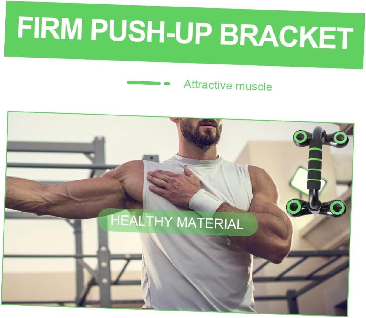 Pushup Bars Stand Set Anti-Slip Handles Portable Pushup Frame for Home Gyms Green and Black for Abdominal Muscle Practice Strength Training for Men