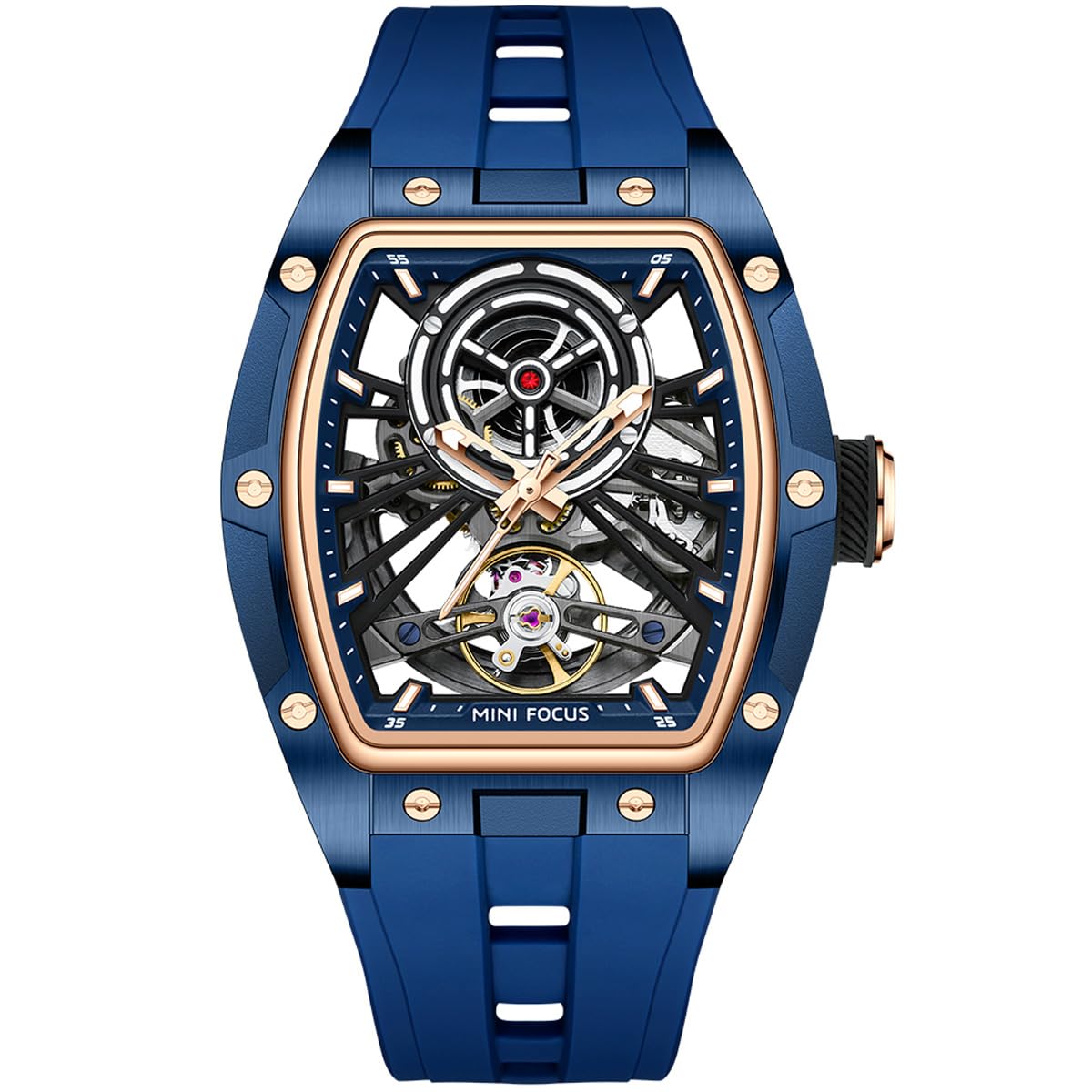 Alienwork MINI FOCUS Orologio Automatico Uomo Donna Scheletro Fondo in Vetro