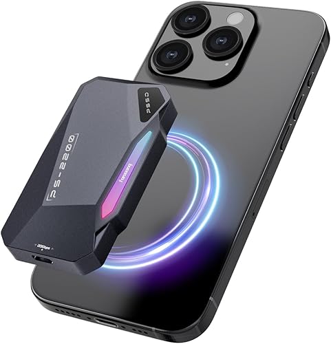 SSD portátil magnético de 2TB, SSD externo de 2050MB/s tipo C USB 3.2 Gen 2x2, grabación y almacenamiento 4K ProRes, aleación de aluminio,