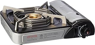Chef-Master 90011 Butane Countertop Stove, 10 000 BTU Portable with Carry Case, High Performance, Piezo Ignition, Brass Burner, Safety Stop