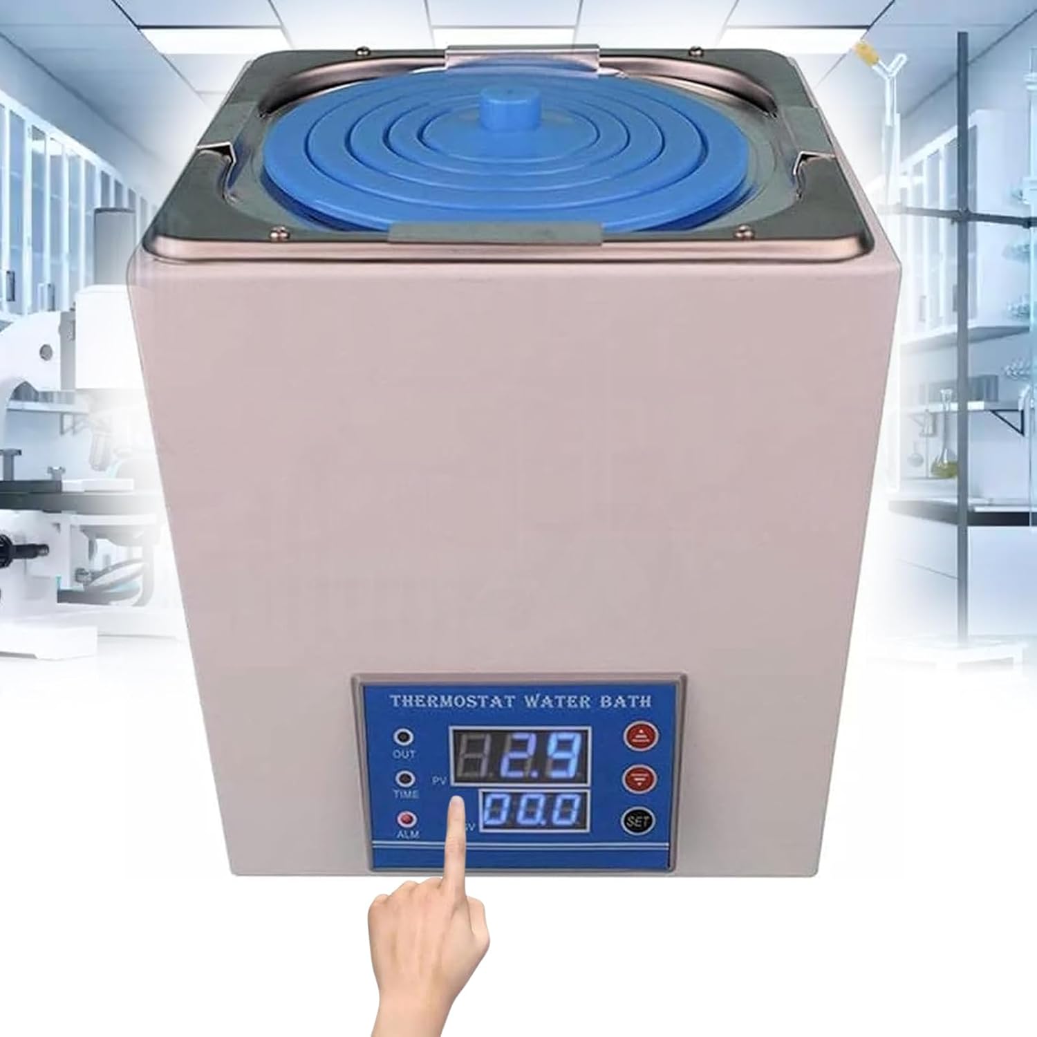 300W Electric Heating Water Bath, 3.25L Stainless Steel Lab Bath with 0.01℃ Precision, Thermostatic Heater for Scientific Experiments, Ideal Laboratory Supplies