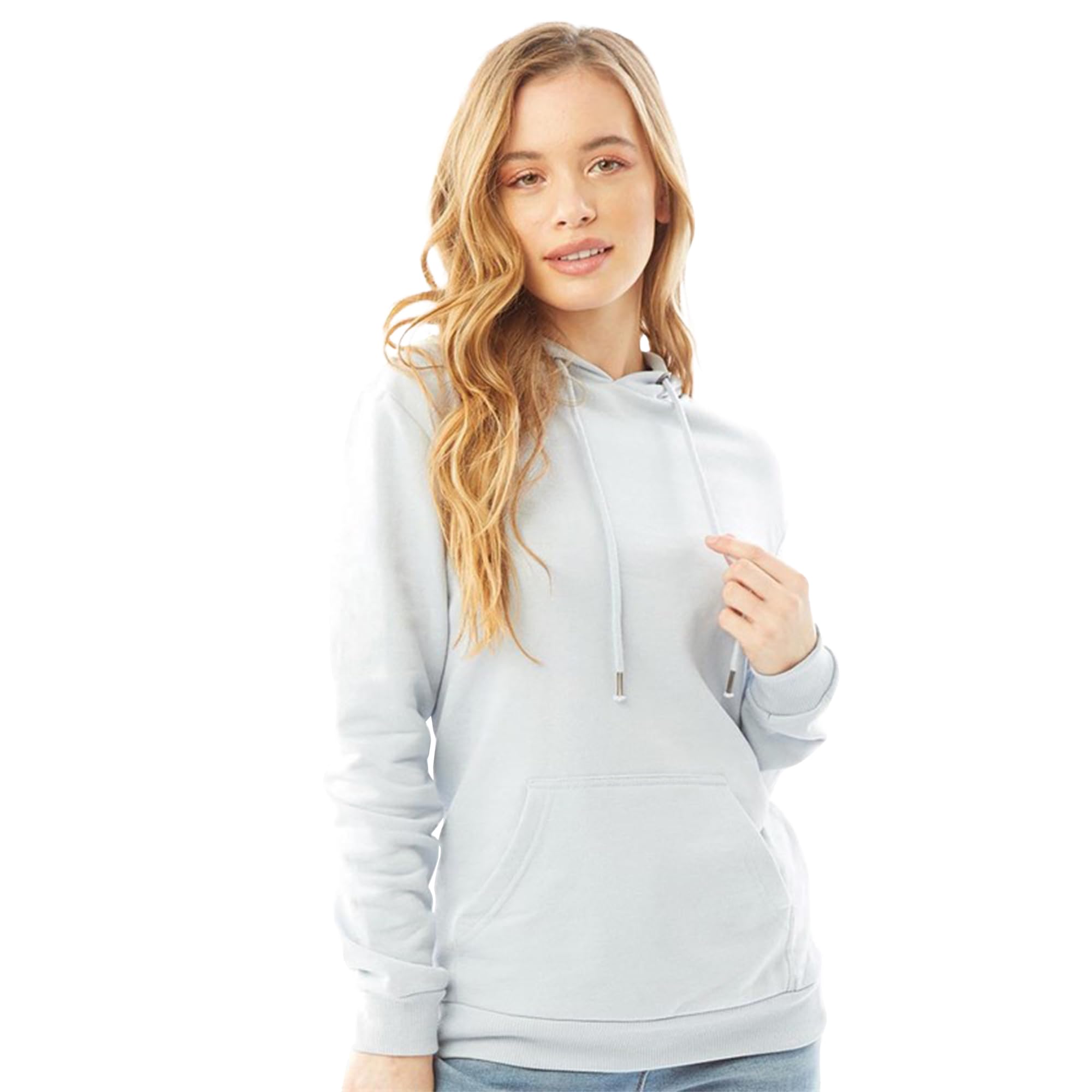 Brave Soul Women's Pullover Hooded Sweatshirt With Kangaroo Pocket - Pale Blue - 8 (XS)