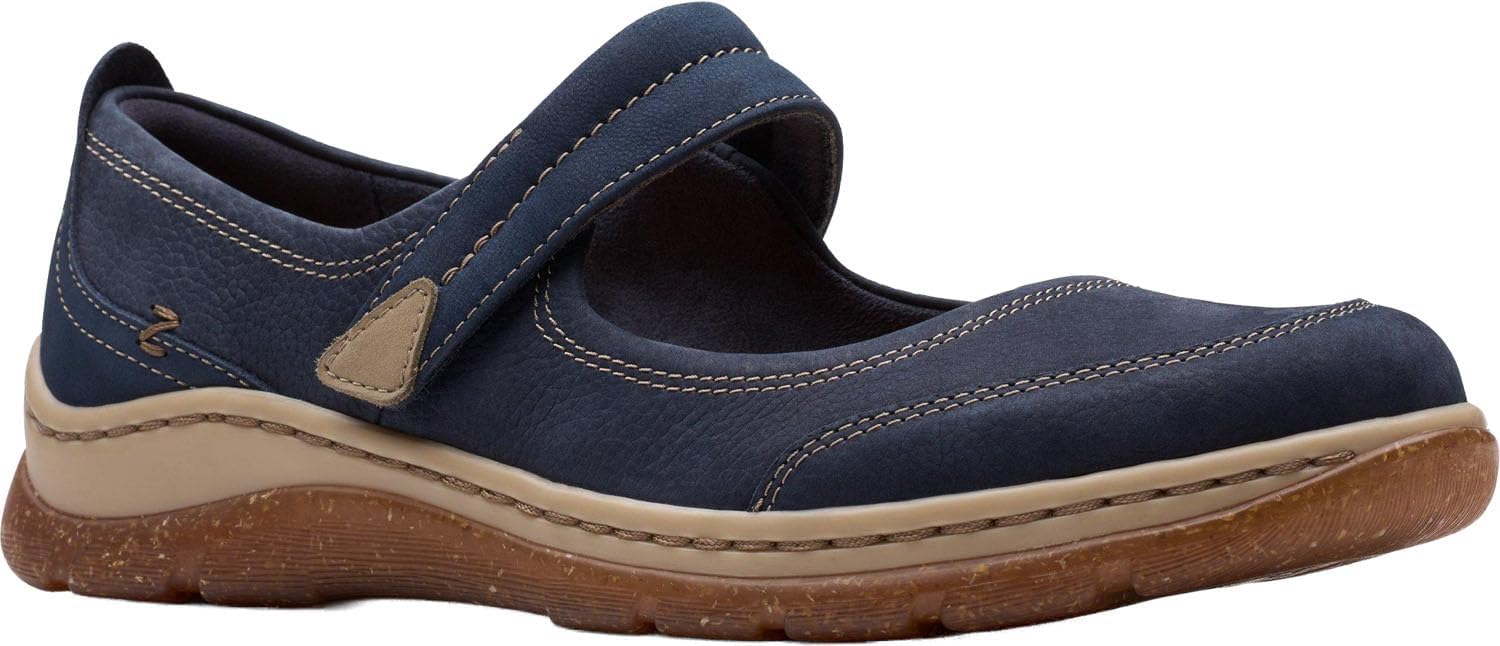 Clarks - Womens Orlene Jane Shoes, Color Navy, Size: 9.5 W US - Image 4